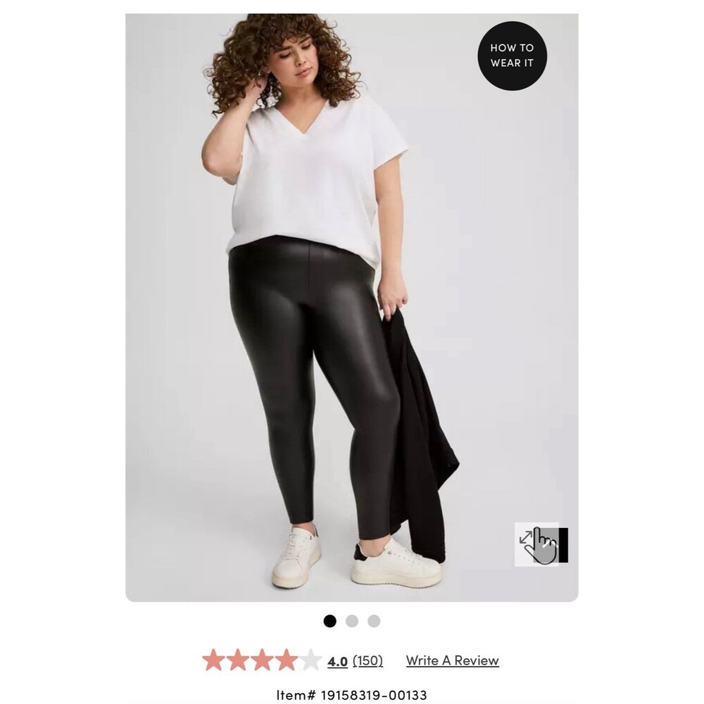 Torrid size 4 black pleather leather leggings